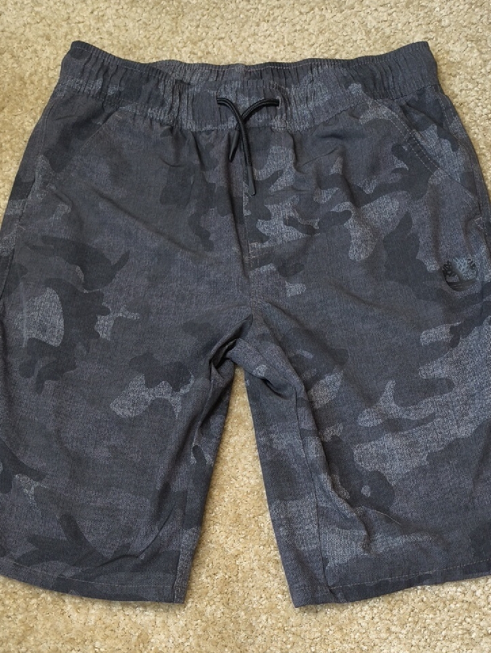 Timberland Gray Elastic Waist Shorts with Subtle Pattern Boys Size L P14
